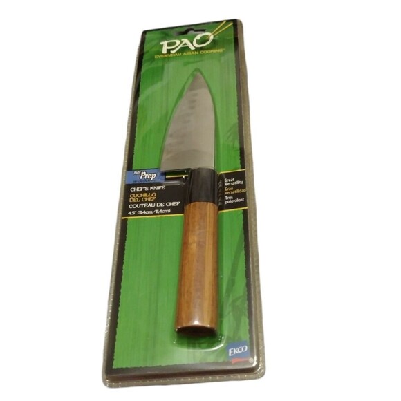 Santoku Stainless Steel Chef Blade 4.5” Knife Cultery Bamboo Handle - NEW - Picture 1 of 3